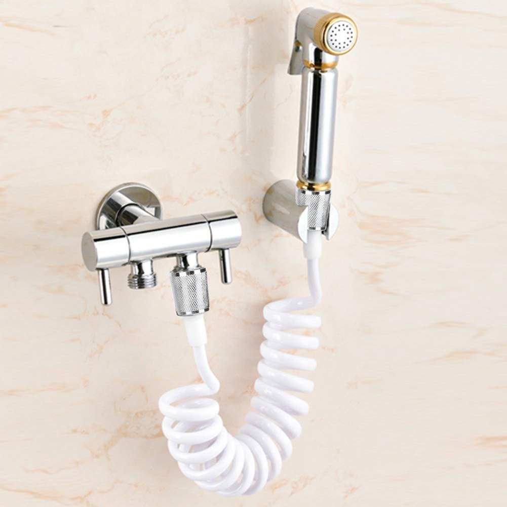 Cafopgrill Flexible Shower Hose ABS Spring Flexible Shower Hose for Water Plumbing Toilet Bidet Sprayer Gun Bathroom(White)