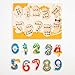 ROBOTIME Colorful Wooden Number Peg Puzzle Smooth Easy-Grab Peg Puzzle Game Valentines Day Gifts for Toddlers 1 2 3 Years