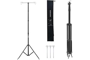 OMUKY Telescopic Lantern Stand with Base Adjustable Lantern Pole Camping Light Tripod Extendable Lamp Holder Portable Lamp Stand Hook