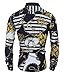 Versaces Men Shirt Fashion Classic Retro Color Slim fit Long Sleeve Shirt, Color 1, L