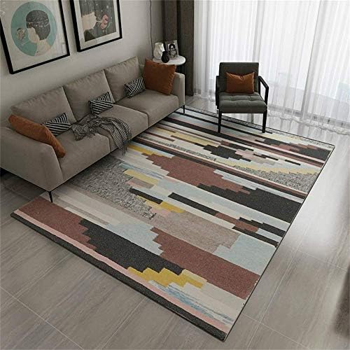 WGFGG Rectangle Carpet Nordic Style Living Room Bedroom Large Area Rug Modern Minimalist Sofa Bed Side Pad No Mites Non-Slip Kids Crawl Mat Geometric Pattern, Customizable (Size : 180X280cm)