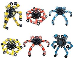 6PCS Transformable Fingertip Gyro Toy Chain Robot