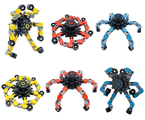 6PCS Transformable Fingertip Gyro Toy Chain Robot