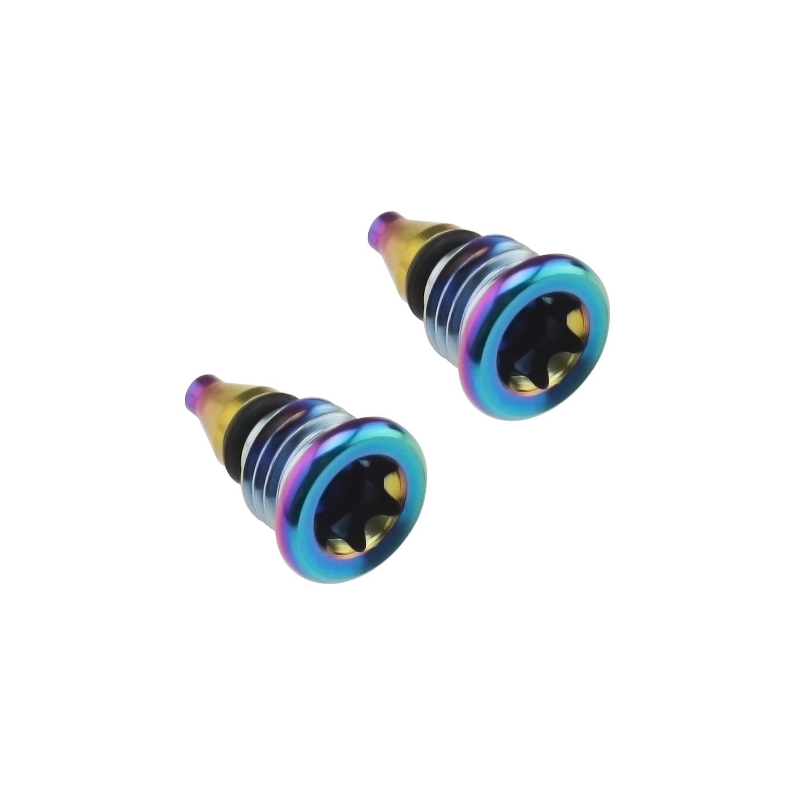 The Lord of the Tools 2Pcs Bicycle Bleed Screws for Lever Reservoir T25 Compatible with Magura EBT Bike Titanium Alloy Bolts Bicycle Fuel Tank Oil Filling Hole Screw Rainbow