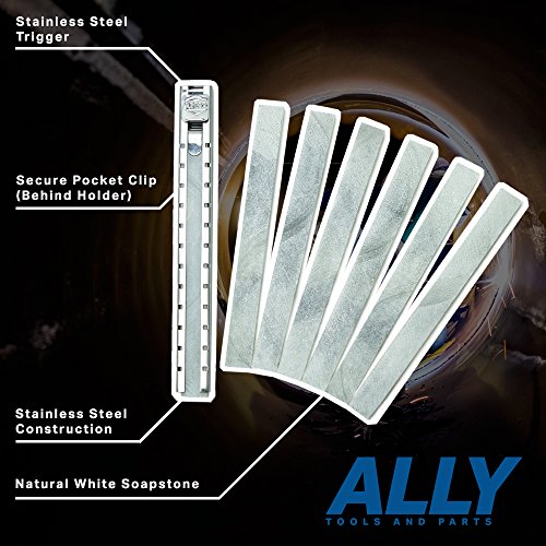 ALLY Tools Flat Soapstone Holder with 7 Flat Professional Quality Soapstone Pens for Welding and Welders Perfect for Making Removable Markings on Steel, Aluminum, and Cast Iron