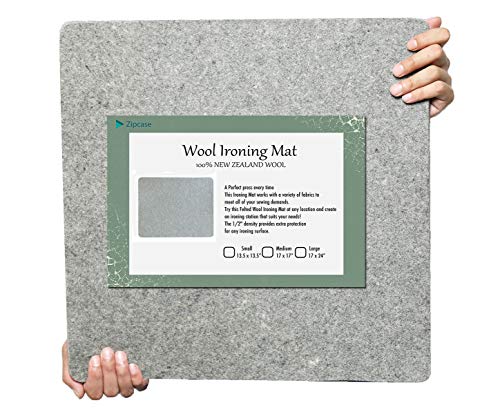 Zipcase Wool Pressing Mat for Quilting -13.5 inches ×13.5 inches 100% Wool Iron Pad, Suit for Cloth Ironing,Vinyl Heat Transfer Pressing - Smooth Ironing Mats for Table Holds Quilting in Place - Thumbnail 5