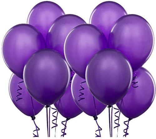 Amazon Com Annodeel 100 Pcs 10 Latex Purple Balloons Pure Pearl