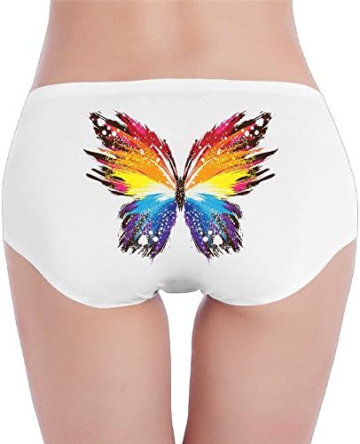 Wally Women's Butterfly Abstract Colorful Low-Rise Cotton Bikini Brief Panties Underwear M