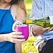 Maars Bev Stainless Steel Stemless Wine Glass Tumbler with Lid, Vacuum Insulated 12 oz Cup | Spill Proof, Travel Friendly, Fun Cocktail Drinkware - Fuchsia