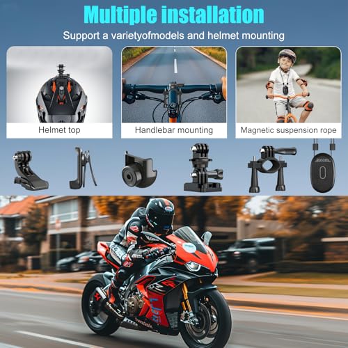 OBEST Cámara de Acción 1080P, Camara Deportiva Portátil con Pantalla, 128G Mini Cámara de Cuerpo, Visión Nocturna Wearable Body CAM para Mascotas/Vlog/Ciclismo/POV