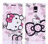 TFS Samsung Galaxy S5 V I9600 Case leather ,Cute Hello Kitty Pattern Flip Wallet PU Leather Case With Soft TPU Stand Case With Card Slot Cover Skin For Samsung Galaxy S5 V I9600 (003)