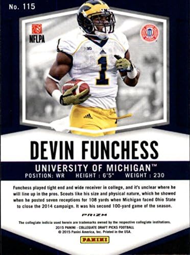 Amazon Com 2015 Panini Prizm Draft Picks Prizms 115 Devin Funchess Football Trading Card Collectibles Fine Art