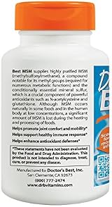 Doctor's Best MSM with OptiMSM Vegan 1500mg 120 Tablets view 4