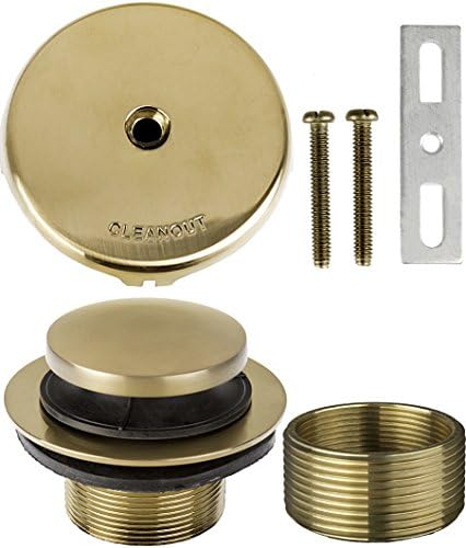 1-1/2 inch x 1-1/4'' (1-3/8 inch) Universal Toe Touch 1-Hole Bath Waste Trim (Tub Drain and Faceplate)- PVD Satin Bronze