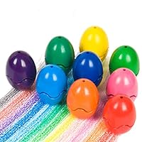 Newmag Toddlers Crayons Palm-Grip Egg Toy Crayon Paint Twistable Crayons Sticks Stackable Toys for Kids, Toddlers, Child, Safety and Non-Toxic Easter Egg Shape (9 Pack)