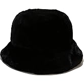 Winter Faux Fur Furry Bucket Hat Fluffy Fuzzy Warm Hat Plush Fisherman Hat for Women Men Teens Girls
