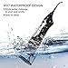 DLIUZ 220ml Water Flosser Professional Cordless Dental Oral Irrigator - Portable and Rechargeable FL-V8 Waterproof 3 Modes Water Flossing with 3 Interchange Nozzles for Home and Travel (Black)