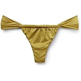 CALZEDONIA Woman's String Brazilian Swimsuit Bottom Shiny Satin