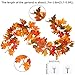 Whaline Artificial Autumn Maple Leaves Garland, Fall Hanging Plant for Home Garden Wall Doorway Fireplace Decoration Wedding Party Thanksgiving Day Decor, 6 ft