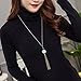 Sweater Chain and Tassel Long Necklace Bar Y Lariat Drop Pendant for Women