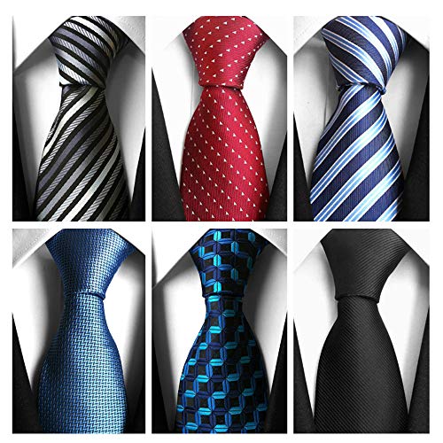 AVANTMEN Classic Men’s Neckties 6 PCS Woven Jacquard Neck Ties (S3)