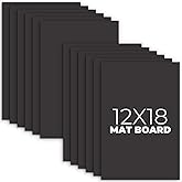 Frametory, Pack of 12 12x18 Uncut Mat Boards, Acid-Free Picture Backing Boards for Frames, Photos, Crafts (Black)