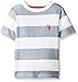 U.S. Polo Assn. Big Boys Birdseye Printed Stripe Crew Neck T-Shirt, Classic Navy, 10/12