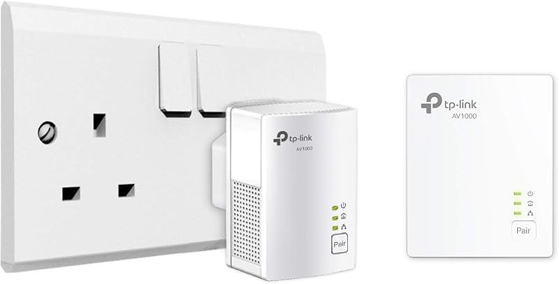 TP-Link TL-PA7017 KIT Powerline Starter Kit 1-Port Gigabit UK Plug Renewed