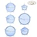 6-Pcs/1 Set Silicone Stretch Lids Reusable, Storage Containers Covers for Stretchable Durable and Expandable, Food Keeping Fresh, Dishwasher, Microwave, Freezer and Oven Safe to Fit Various Sizes Blue