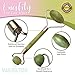 Jade Roller Massager for Face by Arimari - Depuffing 100% Natural Real Jade Roller Facial Massager Therapy - Face Eye Neck Beauty Tool - Double Sided Healing Slimming Rollers With Bag