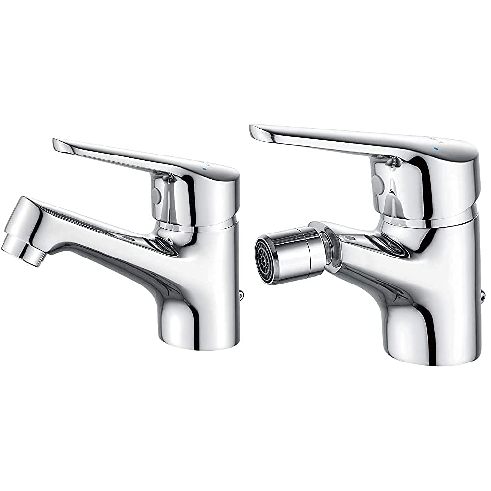 Ibergrif-M11050-Roma-Grifo-Bano-Clasico-Mezclador-Monomando-Para-Lavabo-Cromo-Plata-M15050-Bide-De-Lavabo-De-Bano