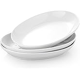 Gacoree 12" Oval Ceramic Serving Platter, Deep Oval Plates, Large Serving Bowls for Appetizer, Pasta, Salad, Vegetables, Set of 3 