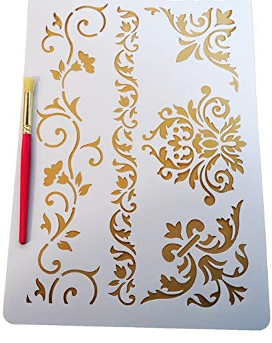 Wall Stencil with Stencil Brush no 17