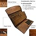 LETEULO Womens Leather Wallets Handmade Ladies Clutch Wallet Organizer Card Holder (882 Brown)