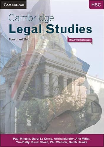 Cambridge Hsc Legal Studies Milgate Paul Le Cornu Daryl Miller Ann Robinson Sarah Kelly Tim Steed Kevin 9781316605677 Amazon Com Books