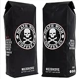 Death Wish Whole Bean Coffee Bundle Deal, The World's Strongest Coffee, Fair Trade and USDA Certified Organic - 1 LB(16 oz) - (Pack of 2) (Misc.)