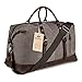 Canvas Overnight Bag Travel Duffel Genuine Leather for Men and Women Weekender Tote (Coffee)