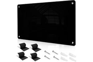 XYK 17.1" x 11.8" Black Metal Magnetic Board - Magnet Bulletin Board to Display Magnetic Letters Numbers Animal, Poetry, Spice Jars, Notes, Photos, Suitable for Wall, Refrigerator, Cubicle, Cabinet