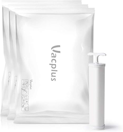 Amazon Co Jp Vacplus ふとん圧縮袋 3枚組 130 100cm ポンプ付き 終身交換承り 防塵防湿 カビ ダニ対策 敷布団収納可 布団圧縮袋 掃除機対応 収納 引越し 衣替え 真空パック シンプル シリーズ ホーム キッチン