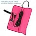 ISHAKO Flat iron Heat Resistant Case and Mat 2 in 1 Hair Straightener Travel Pouch for Any Straightener, Curling Iron Storage, Convenient Hair Styling Tool Storage (Full Size, Hot Pink)