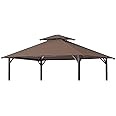 Grill Gazebo Replacement Canopy Top Roof, EasyLee 5x8 Canopy Top Cover, Double Tiered BBQ Gazebo Cover, Fits for Gazebo Models L-GG001PST and L-GZ238PST(Khaki)
