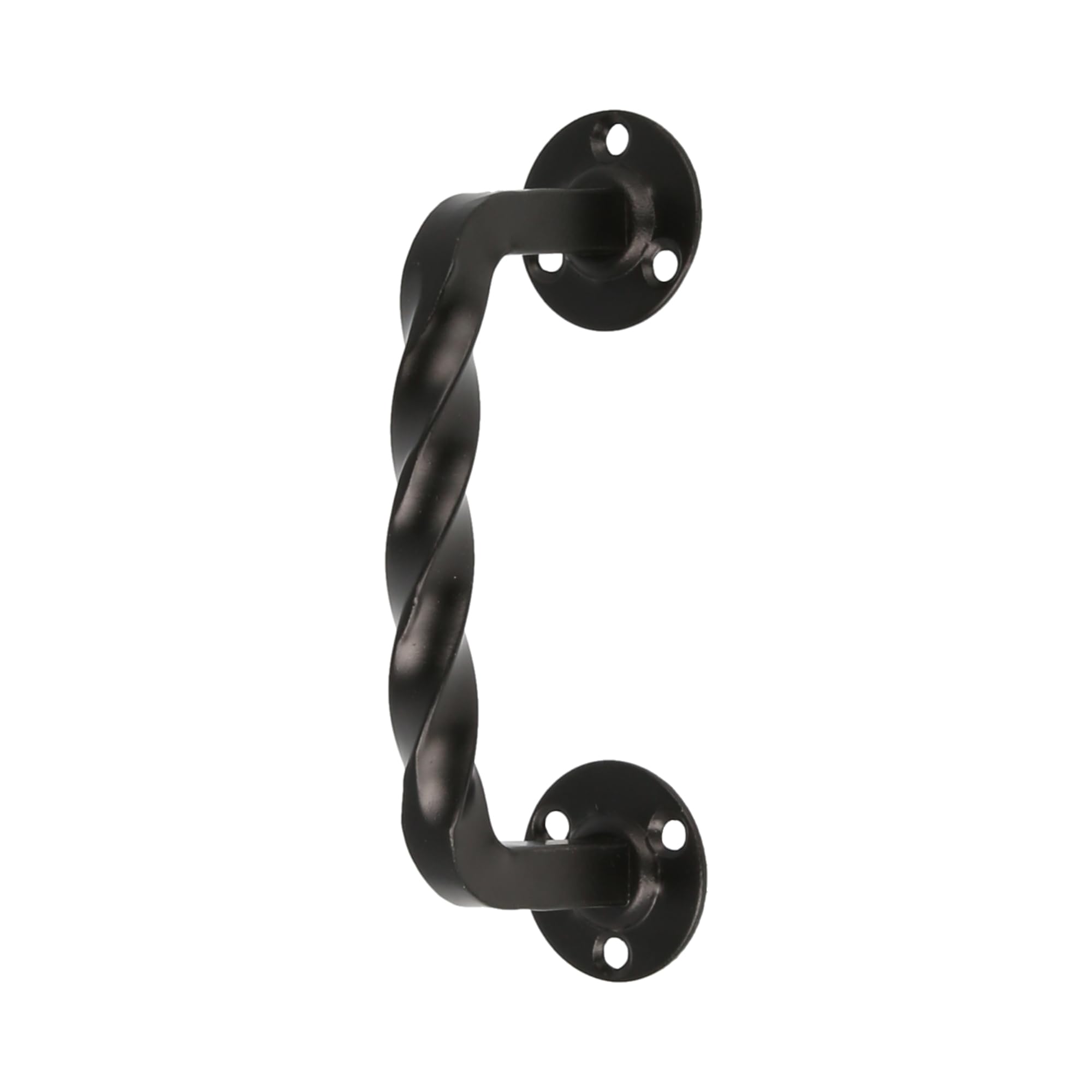 Amig - Door Handle for Interior Doors or Entrance Doors Model 103 | 100mm | Steel Plate Zamak Handle Handle | Black Finish | Rosette Included | Hand Forged Rustic Style