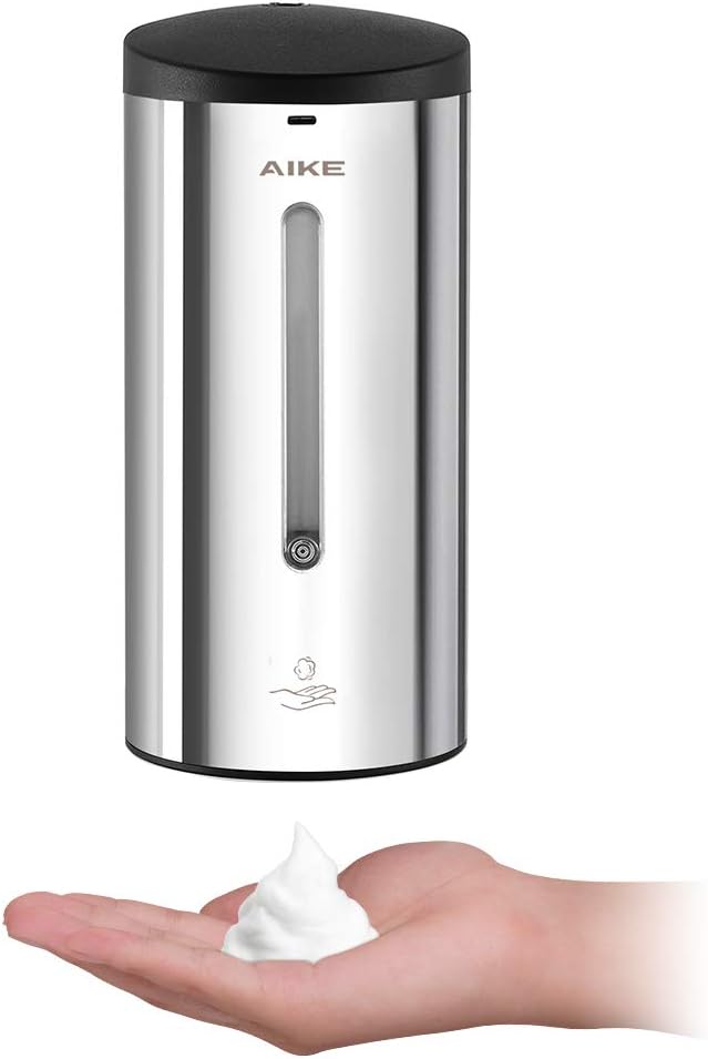 AIKE AK1255 Wall Mounted Touchless Automatic Foam Soap Dispenser Stainless Steel 24 fl.oz. Polished.