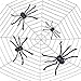 F FiGoal 4 Pack Halloween Giant Spider Spooky Hairy Spiders Halloween Indoor and Outdoor Yard Decoration Scary Creepy Black Spiders (Different Sizes up to 50'')