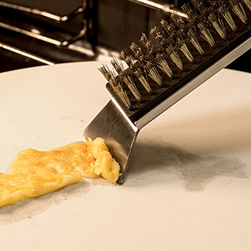 Hans Grill Cleaning Brush and Scraper for Pizza Stone/Oven 17” 2in1