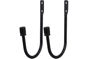 FUOYLOO U-Shaped Black Metal Curtain Tie Backs Wall Hooks for Drapery, Multi-use Home Decor Holdbacks