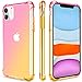 SALAWAT for iPhone 11 Case, Clear Cute Gradient iPhone 11 Phone Case Slim Anti Scratch Flexible TPU Cover Reinforced Corners Shockproof Protective Case for iPhone 11 6.1 Inch 2019 (Pink Gold)
