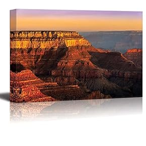 Canvas Prints Wall Art - Colorful Sunrise at Grand Canyon National Park, Arizona, USA| Modern Wall Decor/Home Art Stretched Gallery Canvas Wraps Giclee Print & Ready to Hang - 12" x 18"