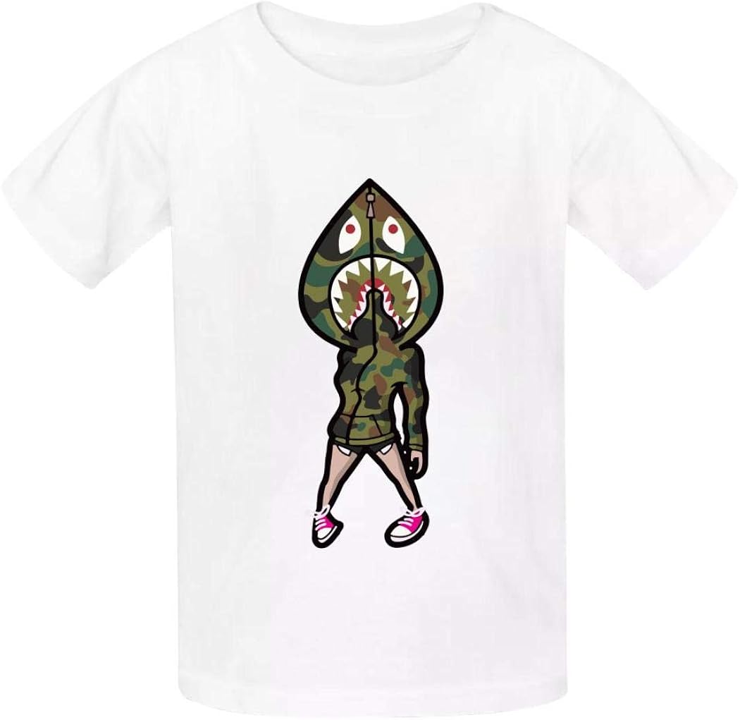 Bap-e T-Shirts Graphic,Comfort Cotton T-Shirt,Crew Neck Short Sleeve Undershirts for Teens