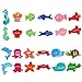 BESTOYARD Fishing Game Fishing Toy - 12 Different Wooden Fishes with Words, 2 Magnetic Rods and 2 Dices, Perfect Educational Game for Kids Toddlers